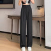 Female High Waisted Wide Leg Pants Spring Women Concise Suit Trousers Lady Chic Korean Designer Solid Color Slacks