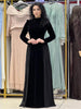 Women Chic Velvet Patchwork Chiffon Dress Elegant Full Sleeve Round Neck High Waist Maxi Dresses Lady Dinner Party Robes