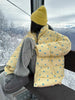 Cute Floral Printed Quilted Cotton Padded Jacket With Detachable Hooded Women Thick Oversized Coat Warm Winter Girl‘s Outerwear