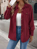 Autumn Winter Casual Single Breasted Pocket Jacket Solid Color Long Sleeve Corduroy Coats for Women Khaki Pink Red