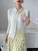 Yellow Pleated Women's Elastic Slim Cardigan Coat Autumn Outerwear Stand Collar Jacket 2DB3894