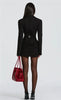 Long Scarf Women Suit 1 Piece Blazer With Back Stripe Sexy V Neck Ruffles Short Mini Party Gown Formal Office Lady Jacket Coat