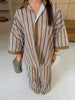 Striped Print Shirt Pants Set Turn Down Collar Three Quarter Sleeve Blouses Wide Leg Trousers Suit Casual Chic Women Outfit