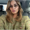 Women Round Neck Tweed Jacket Fringe Trim Long Sleeve Open Front Cropped Texture Outerwear Lady Elegant Daily Street Coat