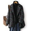 Plaid Suit Woolen Coat Women Autumn Winter Korean Loose Woolen Coat Mid-Length Wool Blazer Overcoat Woman Jacket