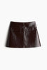 Vintage Women Leather Sets Lapel Single Breasted Jacket Slim Fit Mini Skirt Retro Fashin Female Suit Lady Jacket Skirt Sets