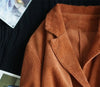 Spring Autumn Corduroy Short Jacket Versatile Women's Casual Coat 5XL Large Size Solid Loose Female Corduroy Outwear