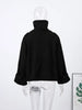 Stand Collar Woolen Bomber Jacket Women Chic Spring Autumn Long Sleeve Pocket Trench Coats Street Zipper Outerwear