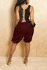 Women's Loose Casual Bloomers Leggings Pockets Elastic Wasit Solid Capris High Street Vintage Trousers