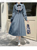Art Mori Girls Long Dress Autumn Winter Basic Wear Retro Vintage Japan Style Doll Neck Cute Sweet Ribbon Bow Tie Corduroy Dress