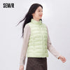 Women Down Vest Thermal Warmth Lightweight 90 Percent Down Fill Slim Fit Stand Collar Layering Solid Color