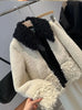Original high-quality women's jacket top patchwork faux fur effect coat