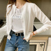 Knitted Cardigan Jacket Women Spring Autumn Round Neck Casual Cardigans Woman Solid Color Slim Korean Jumpers Female