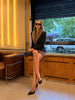 Faux Fur Collar Trim Tweed Set Long Sleeve Side Pockets Chic Women Blazer High Waist Mini Skirt Autumn Elegant Suit