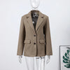 Elegant Women Blazer Coat Turn down Collar Full Sleeve Tassel Solid Thick Warm Jacket Female Spring Office Lady Outwear