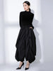 High Elastic Waist Black Wide Leg Arc Ankle Length Pants Loose Trousers Women Tide Autumn 31A0014