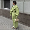 High Street Brown Belted Trench Coats Women's Loose Lapel Lace-up Button Full Sleeve Windbreakers Autumn Ladies Outwear