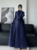 Solid Color Cardigan Long Robe Folded Windbreaker For Women Loose Casual Coffee Long Coat 2DB2952