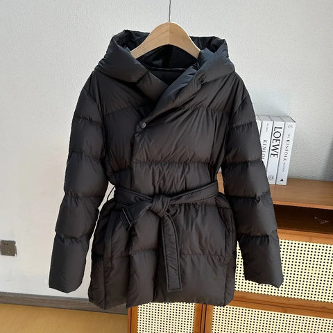 Women's Winter Parka Coat High-grade Warm Hooded Ladies Outerweat Loose Temperament Lady Short Down Cotton Jacket