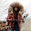 Women’s Short Coat with Fur Collar Winter Warm Quilted Jacket Outerwear
