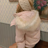 Winter Fur Collar Pink Cotton Women Hooded Jacket Harajuku High Street Cold-Proof Thick Cotton Jacket