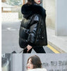 Winter Warm Duck Down Jacket Women's Clothes Glossy Fur collar Thicken Parka Short Down Coat Female