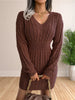 Women Sweater Dresses Cocktail V Neck Knitted Dress Sweater Sheath Dress