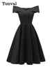 Vintage Off the Shoulder Party Sexy Evening Birthday Dresses Prom Elegant Women Fit and Flare Cotton Dress