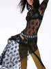 Women’s See-Through Lace Dress Long Sleeve Slit Hem Dress Chemise Vacation sexy robe nightclub girls tight clothes