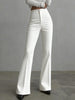 Ladies' autumn solid color casual elegant commuting high waisted straight leg pants suitable for daily outings office commuting
