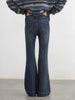 Women Jeans High Waisted Slightly Flared Slim Female Denim Pants Blue Ladies Trousers Autumn Winter