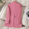 Women Pink Coffee Black Solid Blazer Female Long Sleeve Single Breasted Suit Jacket Coat Ladies Office Blazer Outerwear