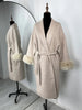 Fox Fur Wool Overcoat Women's Short Coat Office Lady Elegant Double-sided Woolen Coat Cardigan Jackets Loose Wool