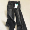 Lady Retro Black Gray High Waist Jeans Pants Women Straight Leg Denim Trousers Girls Loose Fit Thin Casual Pants