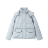 Women Striped Hooded Cotton Jacket Long Sleeve Stand Zipper Buttons Thickening Padded Jackets Winter Casual Coat