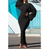 Black Knitted Dress Women O Neck Long Sleeve Bodycon Midi Dresses Female Elegant High Strecth Light Loose Dresses Thin