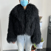 Women's Real Mongolian Fur Winter Coat Thick Warm Jacket with High-Quality Turndown Collar