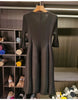 Spring Pleated Women's Bud Dress Round Neck Elegant Mid-Length V Collar Famale Clothing Chic 2DB6618