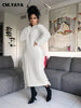 Women Long Sleeve Tassel Bodycon Midi Knit Straight Maxi Dress Autumn Winter O-neck Sweater Vestidos Dresses