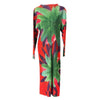 Pleated Floral Printting Women's Dress Autumn Long Sleeve Elastic Casual Famale Clothing 2DB4652