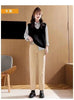 Spring Winter Plus Velvet Women Jeans Button High Waist Solid Pants Pockets Thicken Casual Straight Trousers