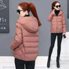 Winter Women's Cold Coat Parkas Hooded Padded Jacket Cropped Jacket Plus Size Long Sleeve Top Korean