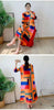 Contrast Color Printing Pleated Dress Women Round Neck Long Sleeves Dresses Party Spring 2AA1751