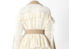 Niche Lace Splicing Design Blazer Sense Spring Women Highend Belted Jacket Slim Long Irregular Suit Trench Coat