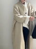 Stand Neck Long Trench Coat Women Spring Casual Turn-down Collar Single-breasted Trench Coat