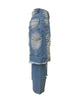 Women's Patchwork Asymmetric Jeans High Street Holes Wide Leg Vintage Casual Streetwear Denim Trousers