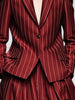 Missuoo Women's Striped Blazer Jacket Notched Collar Long Sleeve Buttoned Blazer Coat Commuter Outerwear for Female