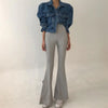 Coats Jackets Women Top Sexy Puff Long Sleeve Y2k Clothes Cropped Jacket Streetwear Women's Denim Shirt