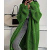 Women Knitted Cardigan Autumn Loose V-neck Long Sleeve Casual Midi Outerwear Simple Sweater Coat Basic Soft Y2K Jacket All-match