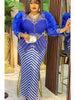 African Dresses for Women Plus Size Sequin Evening Party Long Dress Dashiki Ankara Outfits Robe African Clothes